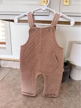 Rabbit Bear Quilted Baby Overalls 6-9M